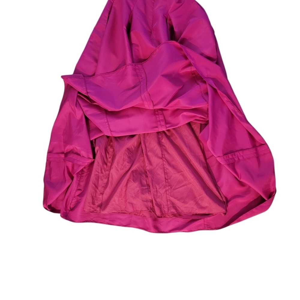 Magenta A-Line Satin Evening Gown with Spaghetti Straps - Picture 8 of 8